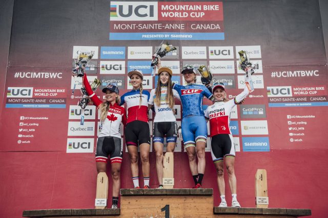 Il podio femminile di Mont-Sainte Anne
