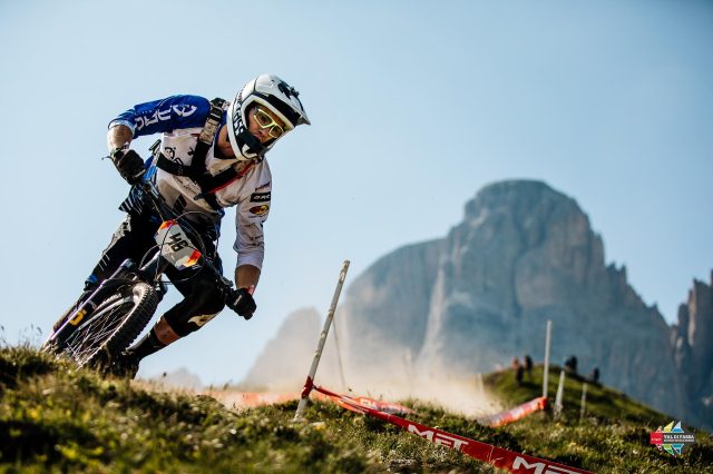 Marcello Pesenti, primo italiano classificato alla Met Val di Fassa EWS, sull'ultima speciale Tutti Frutti