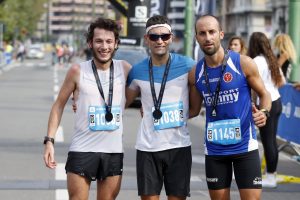 Il podio della long distance maschile. Al centro Giulio Ornati vincitore.