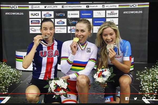 Il podio femminile di Nove Mesto (foto organizzatori)