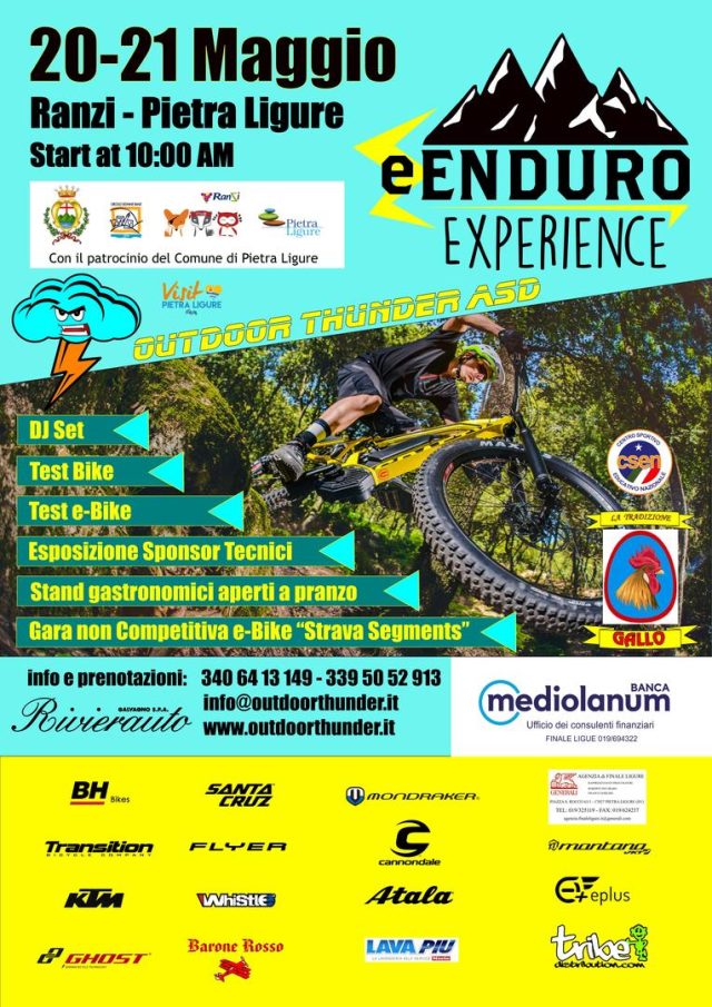 La locandina e-Enduro Experience di Pietra Ligure