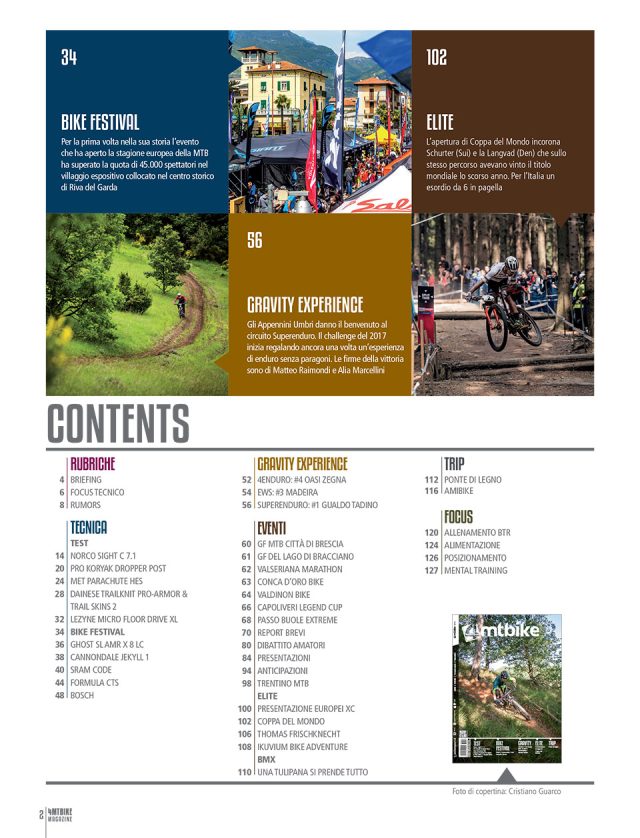 4Mtbike n.6 Giugno 2017 - Sommario
