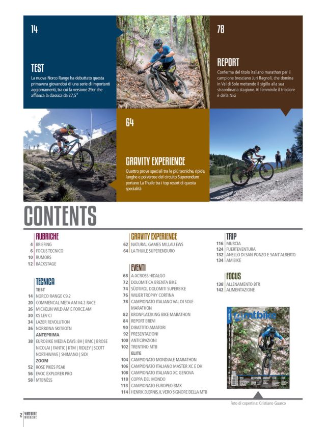 Il sommario di 4Mtbike di agosto-settembre 2017