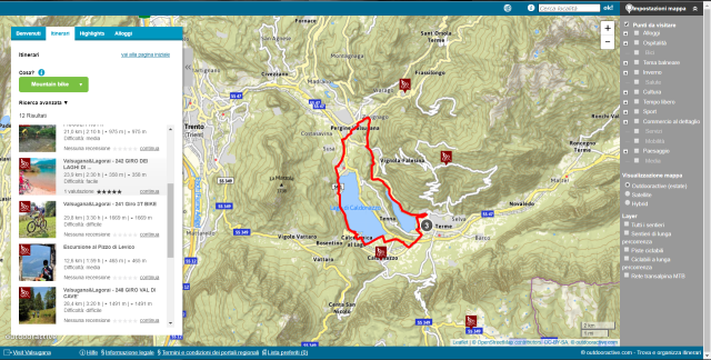 La mappa interattiva della Valsugana