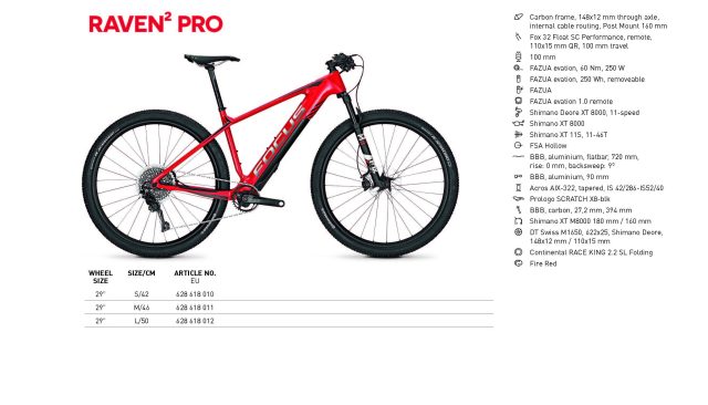 Specifiche Raven² Pro
