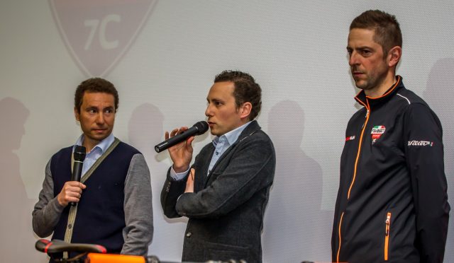 Enrico e Andrea Gastaldello, titolari della Wilier, con Massimo Debertolis