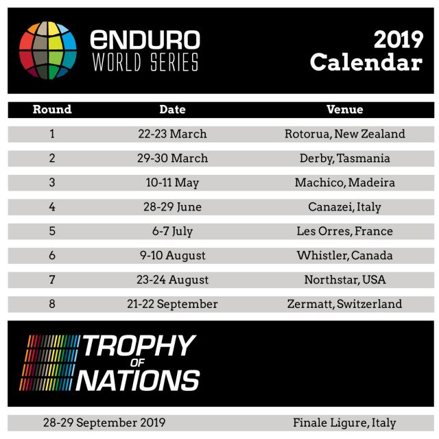 Il calendario EWS 2019
