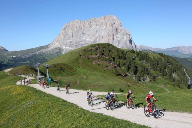 Una fase di gara della BMW Hero Sudtirol Dolomites 2018