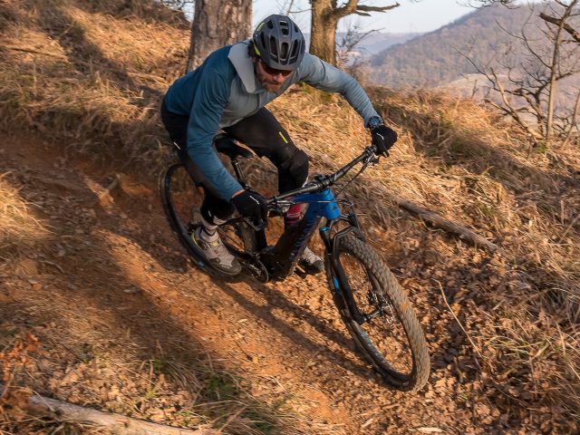 In piega su bel sentiero lavorato all'interno di Nazzano Trail Area