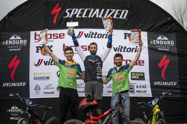 Il podio maschile: 1° Garibbo, 2° Martinelli, 3° Sottocornola