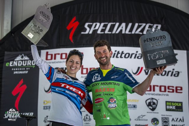 I vincitori del terzo round e-Enduro 2019, Alia Marcellini e Davide Sottocornola