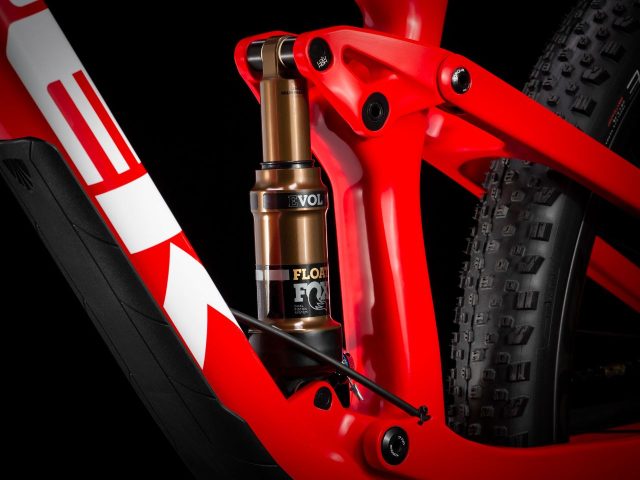 Il cuore del telaio della Trek Top Fuel, con ammortizzatore più lungo e carro rivisto per 115 mm di travel al posteriore