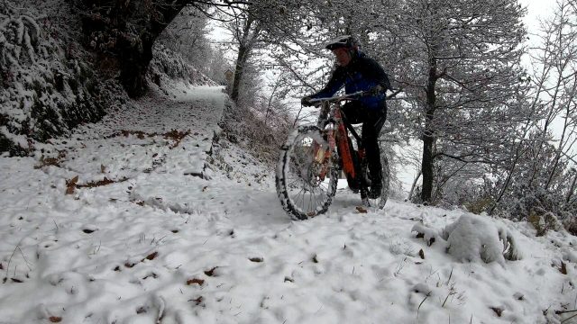 La magia del bosco innevato, con le gomme che "mordono" un soffice e candido manto...