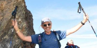 Doug Mayer in un'immagine di Will Thomas a pochi chilometri dall'arrivo a Courmayer nei pressi del Col de Malatrà, durante il suo TORX del 2019.