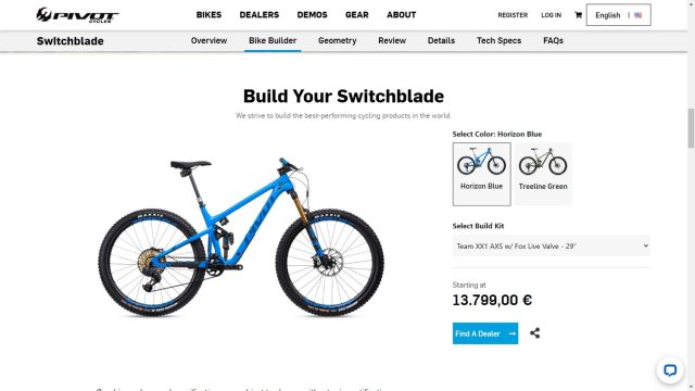 Pivot Switchblade Team XX1 AXS - MTB costosa