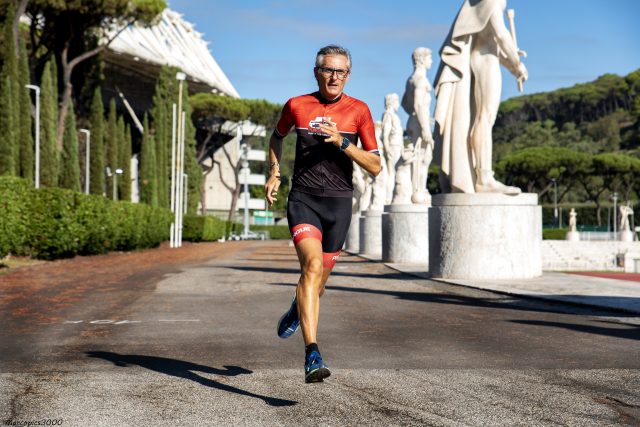 Max Monteforte durante un'uscita di running, la sua grande passione di sempre