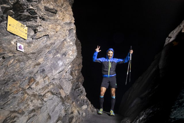 Nella foto di Pierre Lucianaz, Franco Collé al Col Malatra, pochi chilometri dal traguardo vittorioso di Courmayeur