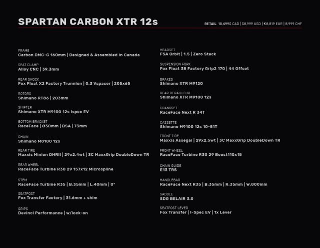 Spartan HP XTR setup