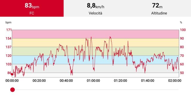 Grafico frequenza cardiaca Polar Gtit X