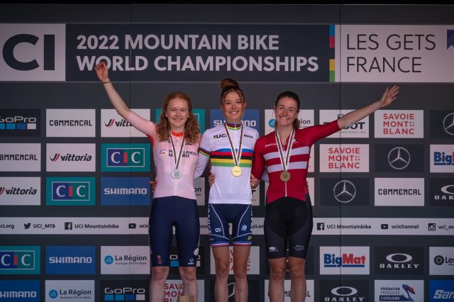 Mondiali MTB 2022 Les Gets - podio Under 23 Women