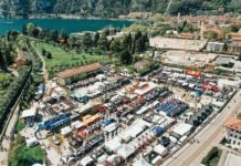 veduta da drone del bike festival di riva del garda